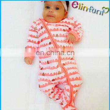 2017 New born baby soft cotton climbing cloth Print Baby Romper