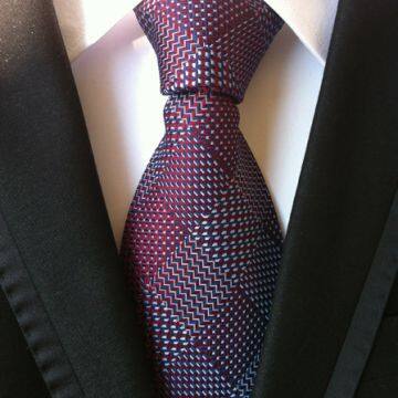 Red Printed Mens Jacquard Neckties Knit Summer