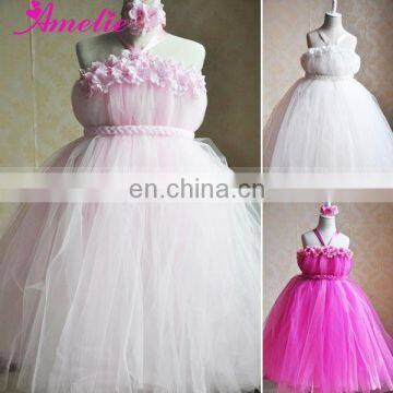 Paris Pink Flower Girls Tutu Dress