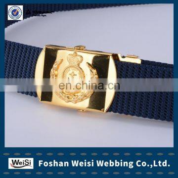 Customized Navy belt for Malaysia naval officer with copper golden printer buckle