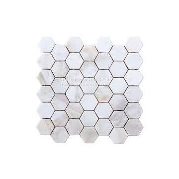 Hexagon Mosaic Calacatta Gold Bathroom Marble Mosaic photo-3