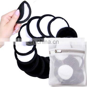 Reusable Makeup Remover Pads Microfiber Black Side For Mascara Eye Shadow Lipstick White Side For Toner Moisturizer