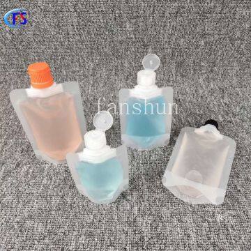 A Blank Standing Bag With a Flap for Hand Gel Clear Plastic Nozzle Bag for Sunscreen photo-3