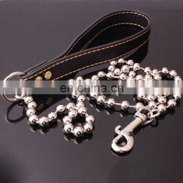 Factory Direct 10mm Large Pet Dog Leash Leather Stainless Steel Chain Leash photo-4