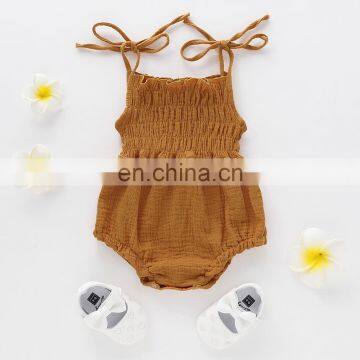 Newborn Linen Newborn Baby Girl Romper Bodysuit Ruffle Bowknot One-Piece Jumpsuit Outfit Clothes Summer photo-7