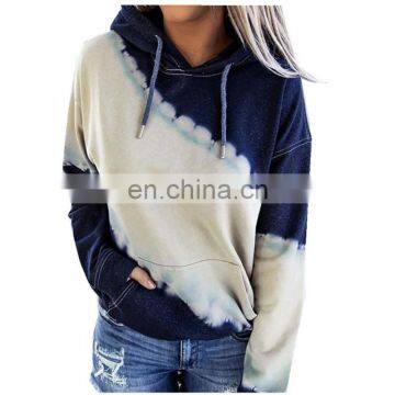 Autumn/winter European and American Women's Blouse Loose Tie-dye Printed Long Sleeve Hoodie Sweatshirts photo-5