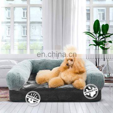 Orthopedic Memory Foam Dog Bed Luxurious Velvet Faux Fur Pillow Modern Waterproof Dog Pet Bed photo-2