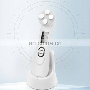 Portable High Frequency Ultrasonic Facial Wrinkles Removal Led Light Electric RF EMS Facial Massager Machine photo-5