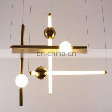 Modern Simple Nordic Decorative Light Cylinder Linear LED Chandelier Pendant Light photo-6