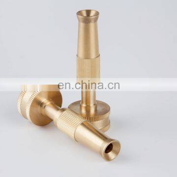 4" Adjustable Brass Garden Nozzle Fitting Brass Knurled High Pressure For Water From Spray To Jet Metal Hose Nozzle photo-3