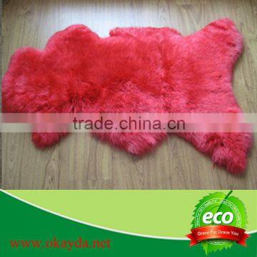 Factory price colored australia sheepskin rug