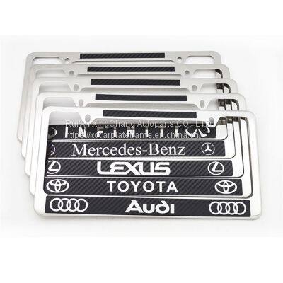 American Stainless Steel Carbon Fiber License Plate Frame U.S. Regulatory License Frame Metal Car License Plate Frame photo-3