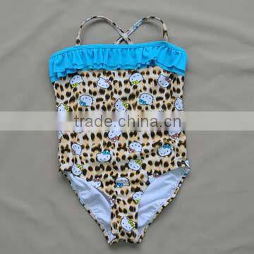 One piece child swimwear with animal printing