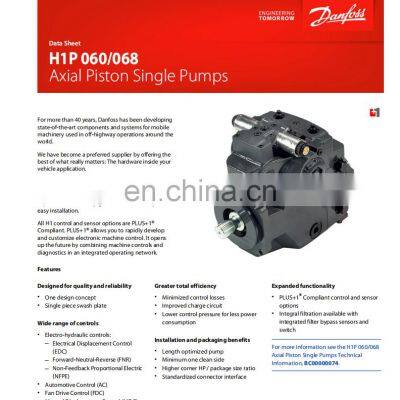 SAUER DANFOSS H1B 080 H1B110 A E1AANA1BDNKN NA15NN 035Z00 NNN Variable Displacement Hydraulic Piston Pump photo-3