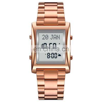 Skmei 1815 Islamic Player Qibla Direction Stainless Steel Multifunctional Digital Muslim Azan Watch