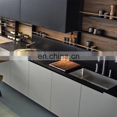 Foshan Wholesale High Gloss Plastic Lacquer Wood Modern Designs White Kitchen Cabinet Melamine Kitchen
