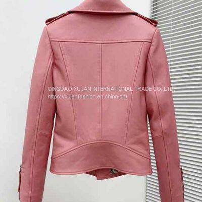 NEW FASHION 2022AW WOMEN'ECO LEATHER WASHED SYNTHETIC LEATHER JACKET photo-2