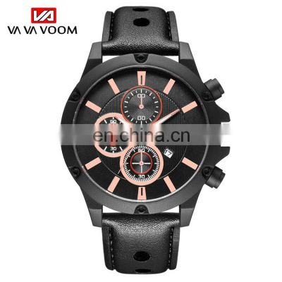 VAVA VOOM VA-202 Men's Quartz Analog Branded Wrist Watch Leather Strap Causal Fashion Men Watches Brand