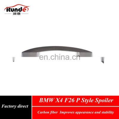 Runde Auto Accessories P Style Carbon Fiber Rear Spoiler Wing for 2014-2018 BMW X4 F26 Spoiler photo-2