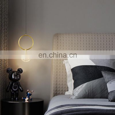 Modern New LED Pendant Light Minimalist Crystal Hanging Lamp For Living Room TV Background Luxury Hanging Lights