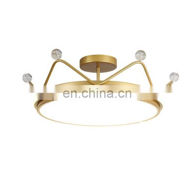 Hot Sale Acrylic Gold Crown Ceiling Lamp Children's Room Decoration Indoor Luxury LED Ceiling Light