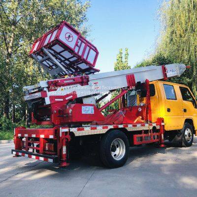 Aerial Work Vehicle 23m Straight Arm Manned Climbing Vehicle Loading Ladder Car Mobile Lifting Car photo-3
