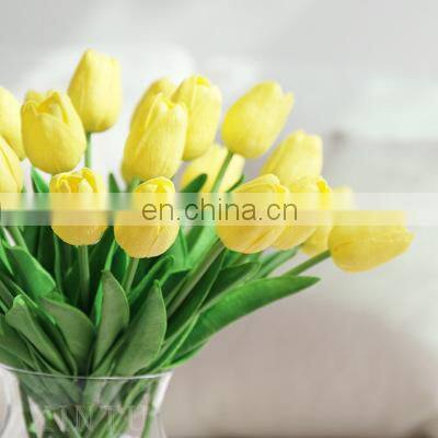 Wholesales Manufacture Wedding Bride Bouquet Beauty Silk Touch Artificial Tulip Flowers For Home Decoration