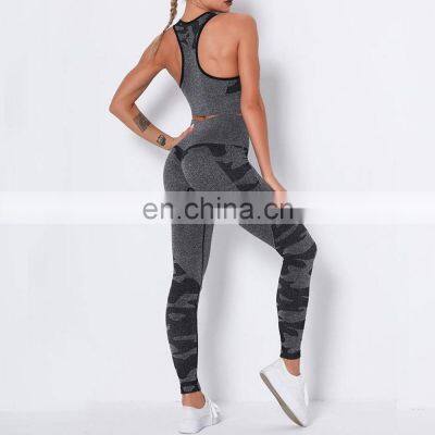 Women 2 Pieces Gym Fitness Sets Sports Bra Legging Yoga Set Ladies Athletic Wear Long Sleeve Yoga Sets photo-5