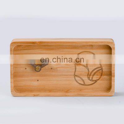 Promotional Multifunction Desktop Small Portable Bamboo Bird Sound Analog Desk & Table Clocks photo-2