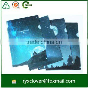 plastic sheet protector L shape file folders with custiomized photo