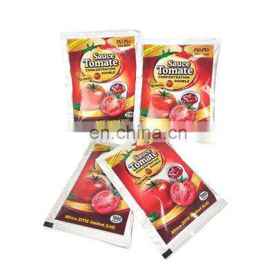 100g/200g OEM    heat sealed high barrier Ketchup sachet  packaging bags tomato sauce liquid bag roll film