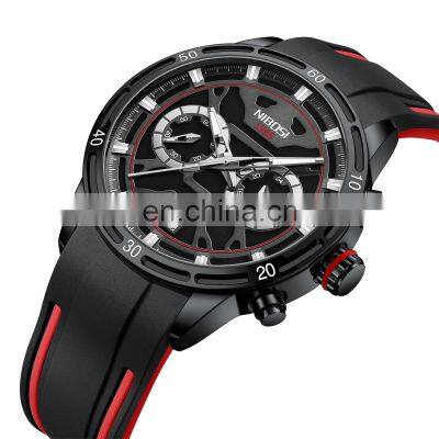 NIBOSI 2537 Montre Luxe Homme Three-Eye Six-Pin Chronometer Quartz Watch With Calendar photo-3