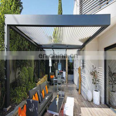 Motorized Waterproof Aluminum Bioclimatic Design Pergola for Outdoor Living