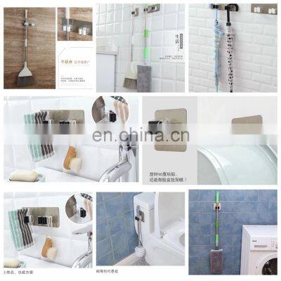 Adhesive Multi-Purpose Hooks Wall Mounted Mop Organizer Holder Rack Brush Broom Hanger Hook Kitchen Bathroom Strong Hooks photo-2