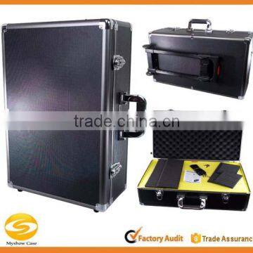 Extra Large Aluminum Wheeled Hard Case,Black Aluminum Photographic equipment storage trolley case