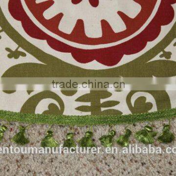 Christmas Tree Skirt Red, Green, Natural with Trim 55"