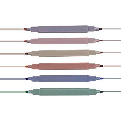 Wholesale Custom Non Toxic Fluorescent Highlighter Pen Washable School Water Based Dual Tip Highlighter Markers Set for Kids photo-3