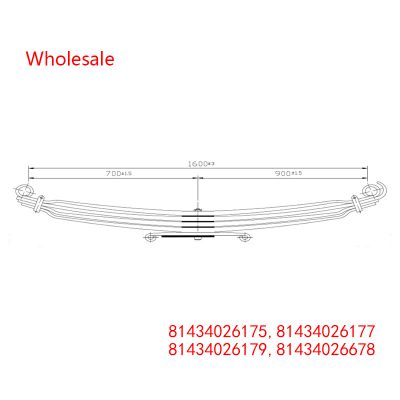 81434026175, 81434026177, 81434026179, 81434026678 Heavy Duty Vehicle Front Axle Wheel Parabolic Spring Arm Wholesale For MAN