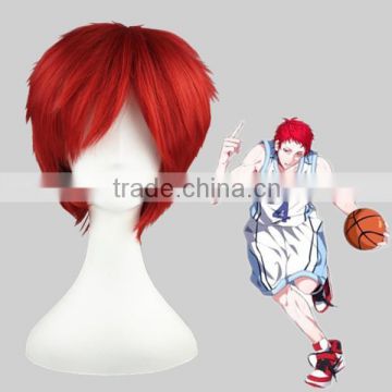 High Quality 35cm Short Straight Kuroko no Basket wig Akashi Seijuro Red Synthetic Anime Wig Cosplay Hair Wigs