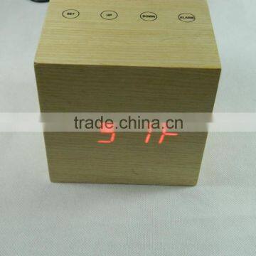 Nature Material High Quality Sensor Indoor Wooden Clock photo-5