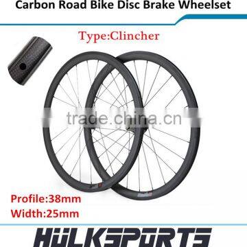 Disc Brake Carbon Wheelset 700C 23mm wider 38mm Clincher Cheap Carbon Fiber Road Bike Wheels