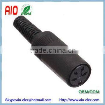 Plastic 4 Pin DIN Female Jack Solder Connnector for Medical Equipment