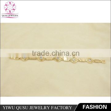 2015 Yiwu new products gold bracelet with white rhinestones