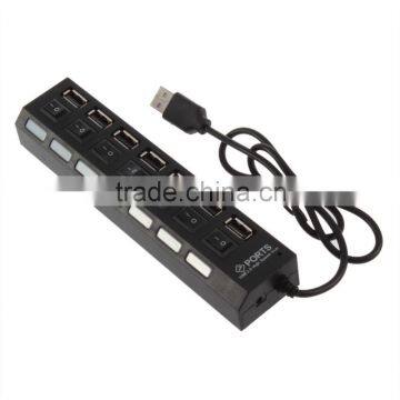 Details About 7 Port High Speed USB 2.0 Hub AC Power Adapter ON/OFF Switch photo-3