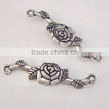 Alloy rosary bracelet centerpiece rose connector