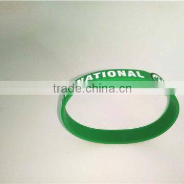 Novelty Style Green Silicone Bracelet Rubber Snap Slap Wristband Producer