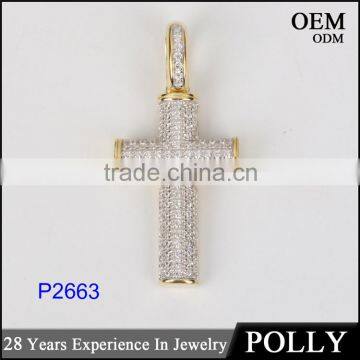 Fashion wedding 925 pure silver cross pendant religious jewelry