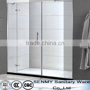 Most popular style adjustable alluminium frameless shower glass white Acrylic tray