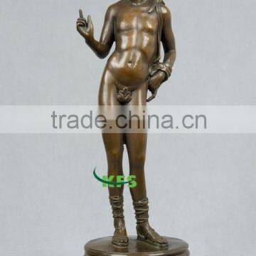 European bronze nude man figure