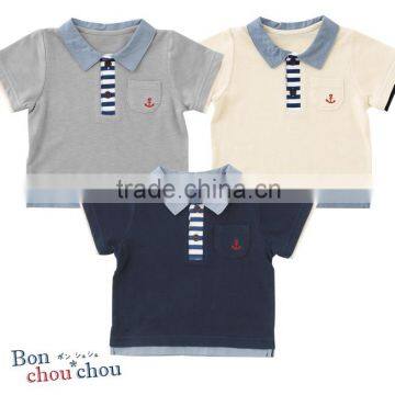 japanese branded design baby clothes Bon chou chou wholesale products high quality top marine breathable shirts for boy summer